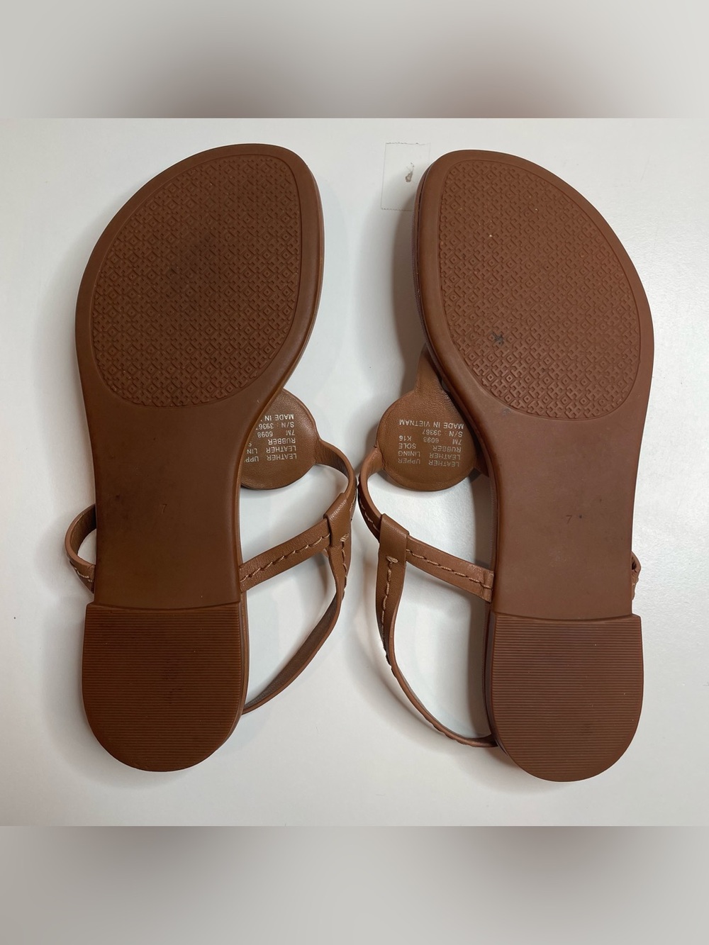 Tory Burch Leather Thong Sandals with Heel Strap Brown Size 7 - Picture 6 of 6